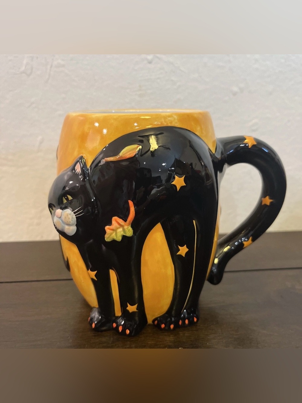Black Cat Mug Susan Winget Halloween Jumbo Size Stars Moon - Picture 4 of 9